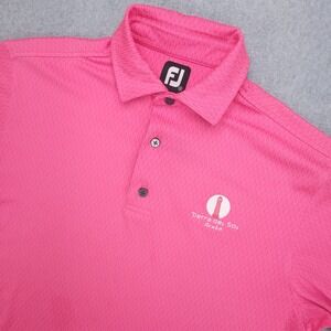 FootJoy‎ FJ Golf Polo Shirt Pink Textured Short Sleeve Mens Size S Polyester